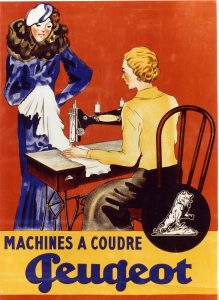 Une affiche sur les machines à coudre