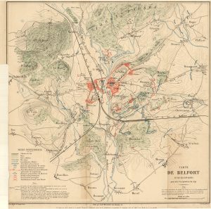 Carte de l’encerclement de Belfort, établie à posteriori